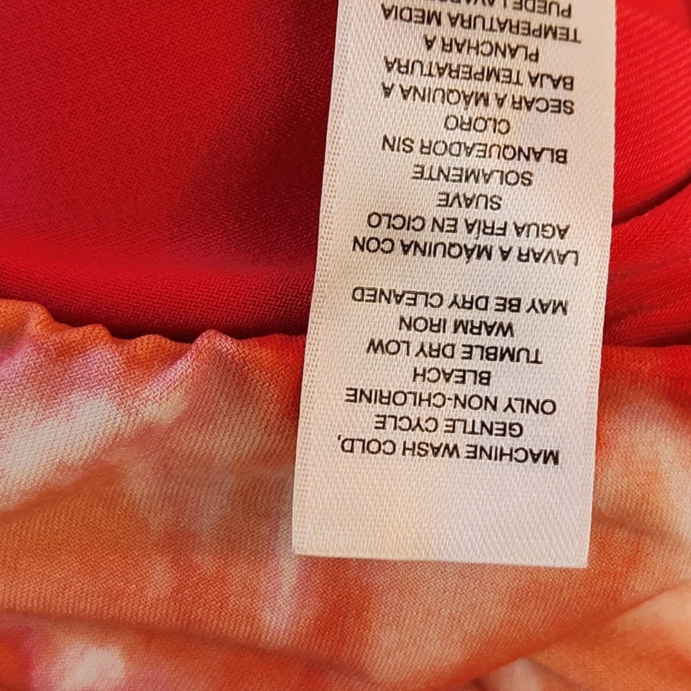 Chico's 3 Weekends Womens Knit Skort Sz XL Tie Dye Red Orange Pink Stretch Skirt - Picture 12 of 16